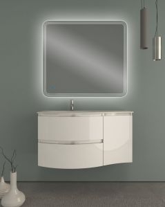 Mobile bagno sospeso Greta, curvo, cm.104
