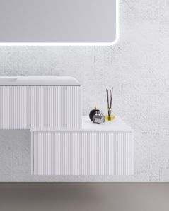 Cassettiera bagno sospesa Diamante 70 cm bianco opaco con 1 cassetto