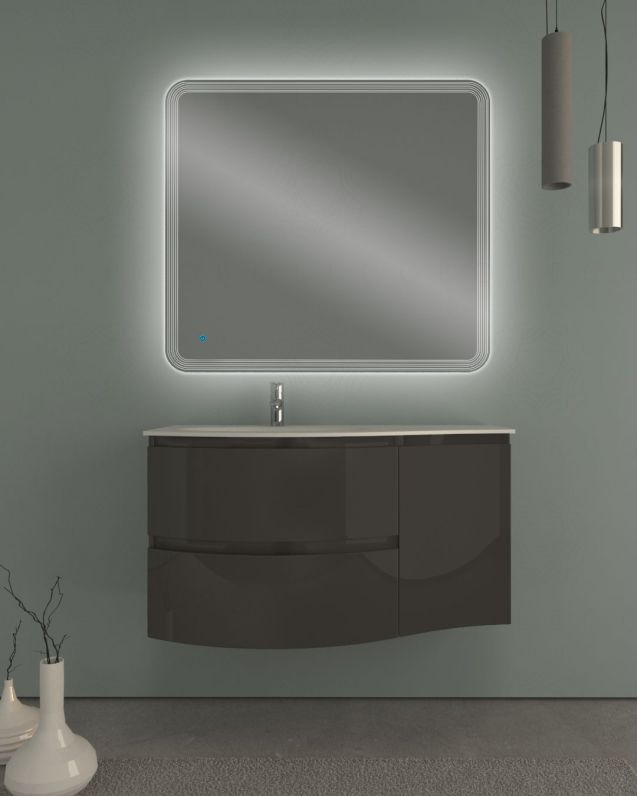 Mobile bagno sospeso Greta 105 cm antracite lucido – curvo Mobile bagno sospeso Greta 105 cm antracite lucido – curvo
