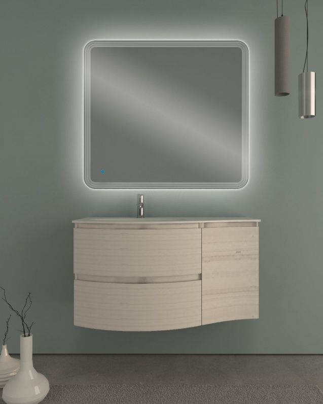 Mobile bagno sospeso Greta 105 cm rovere grigio – curvo Mobile bagno sospeso Greta 105 cm rovere grigio – curvo