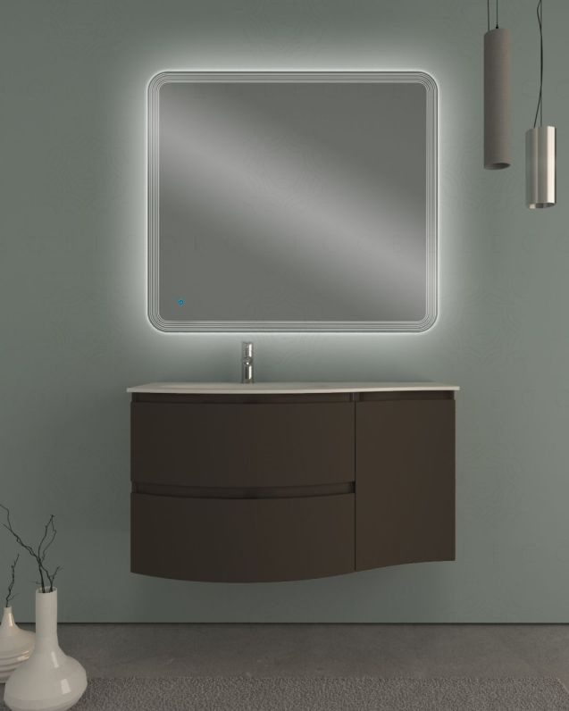 Mobile bagno sospeso Greta 105 cm grigio vulcano – curvo Mobile bagno sospeso Greta 105 cm grigio vulcano – curvo