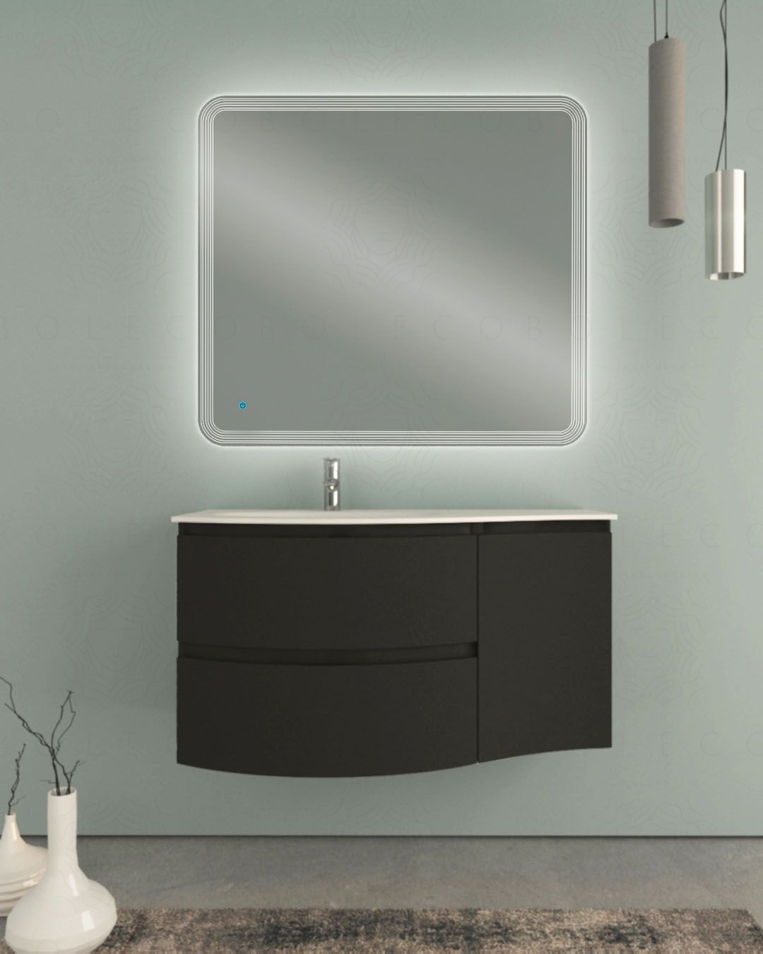 Mobile bagno sospeso Greta 105 cm lavagna – curvo Mobile bagno sospeso Greta 105 cm lavagna – curvo
