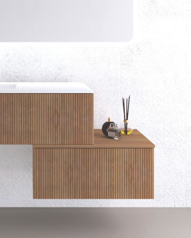 Cassettiera bagno sospesa Diamante 70 cm rovere naturale con 1 cassetto