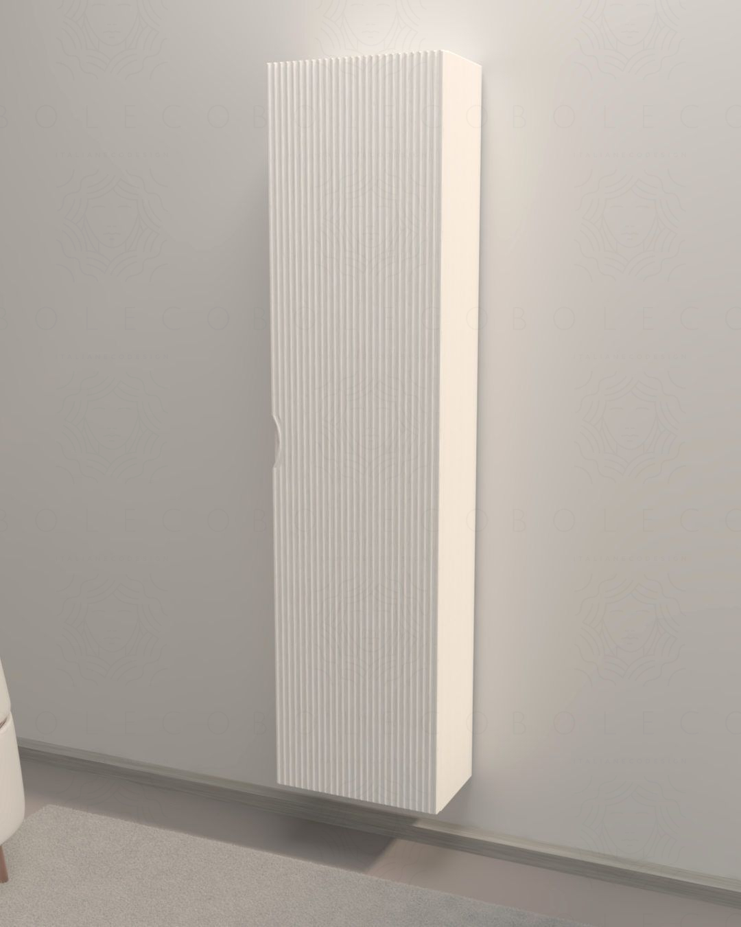 Colonna bagno Twist cm 35x140 larice bianco con anta plisse Colonna bagno Twist cm 35x140 larice bianco con anta plisse