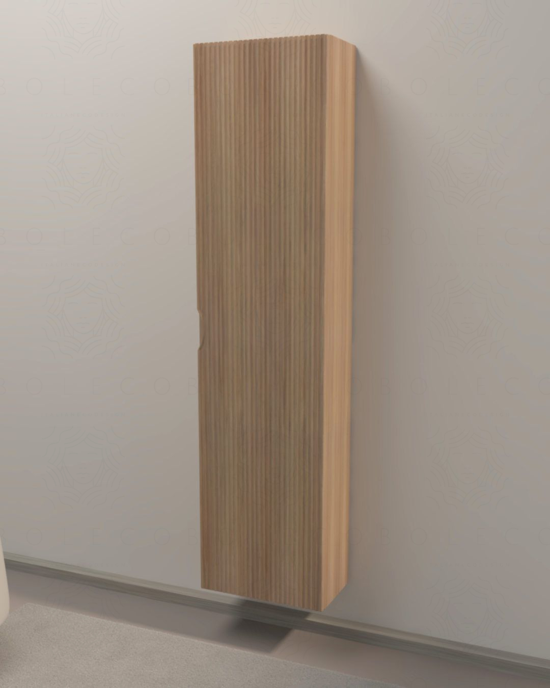 Colonna bagno Twist cm 35x140 rovere naturale con anta plisse Colonna bagno Twist cm 35x140 rovere naturale con anta plisse