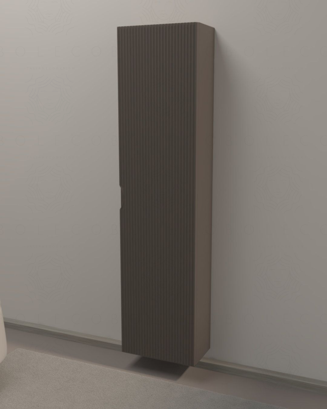 Colonna bagno Twist cm 35x140 grigio vulcano con anta plisse Colonna bagno Twist cm 35x140 grigio vulcano con anta plisse