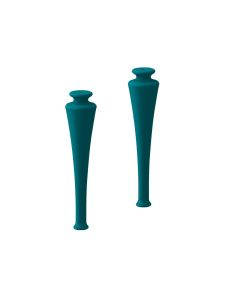 Set due piedi moderni in legno h35 cm Alba - blu avio