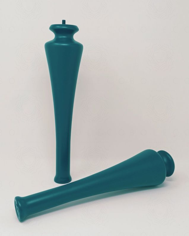 Set due piedi moderni in legno h35 cm Alba - blu avio