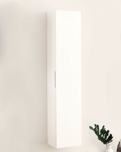 Colonna bagno cm 35x160 Zen  bianco opaco con 1 anta cannettata