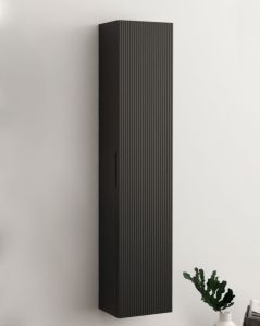 Colonna bagno cm 35x160 Zen nero opaco con 1 anta cannettata
