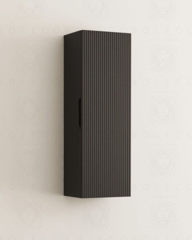 Colonna bagno cm 35x100 Zen nero opaco - 1 anta cannettata Colonna bagno cm 35x100 Zen nero opaco - 1 anta cannettata