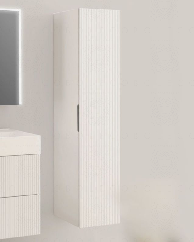 Colonna bagno sospesa Zen cannettata cm 35x160 cm bianco opaco