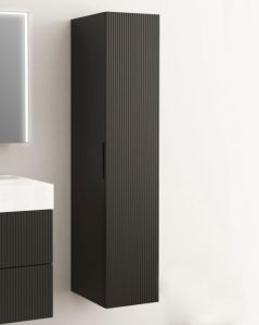 Colonna bagno sospesa Zen cannettata cm 35x160 cm nero opaco