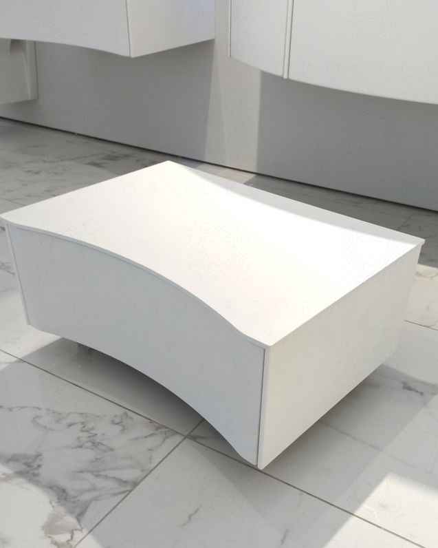 Cassettiera Olimpia 61 cm bianco opaco con top e ruote