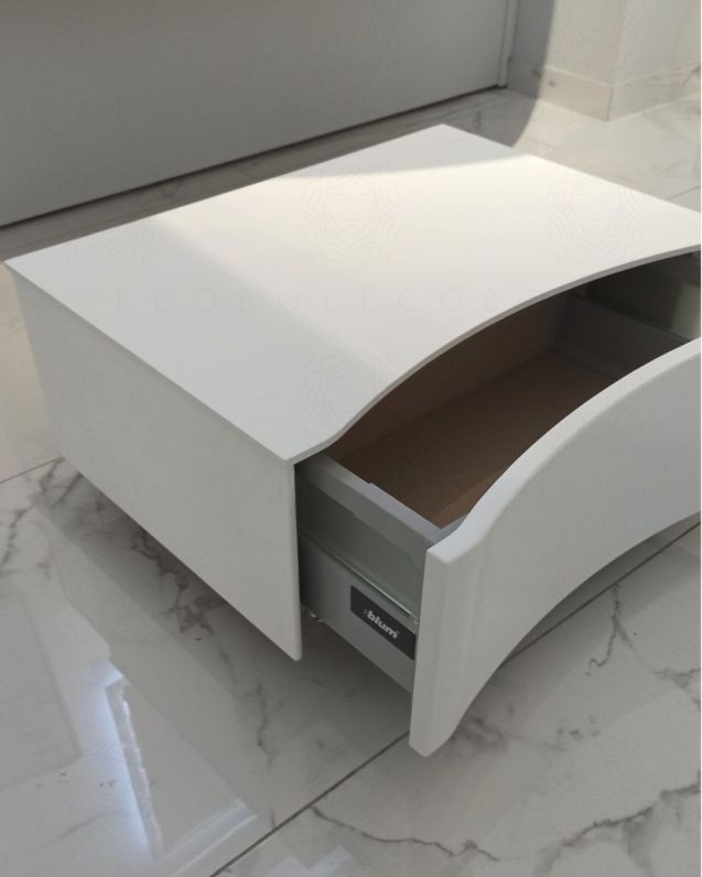 Cassettiera Olimpia 61 cm bianco opaco con top e ruote