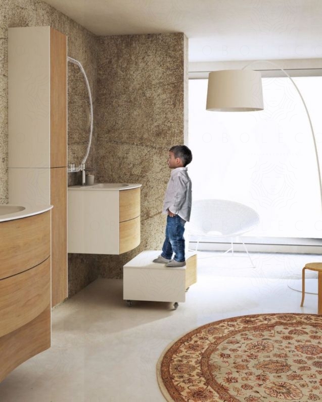 Cassettiera Olimpia 61 cm rovere naturale con top e ruote