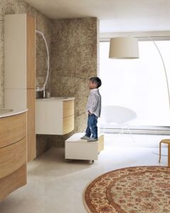 Cassettiera Olimpia 61 cm rovere naturale con top e ruote