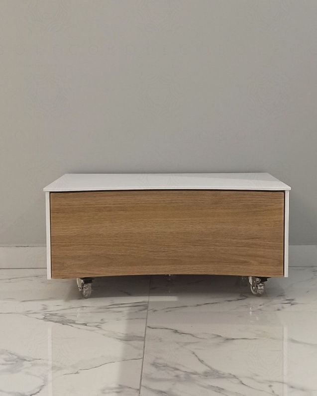 Cassettiera Olimpia 61 cm rovere naturale con top e ruote