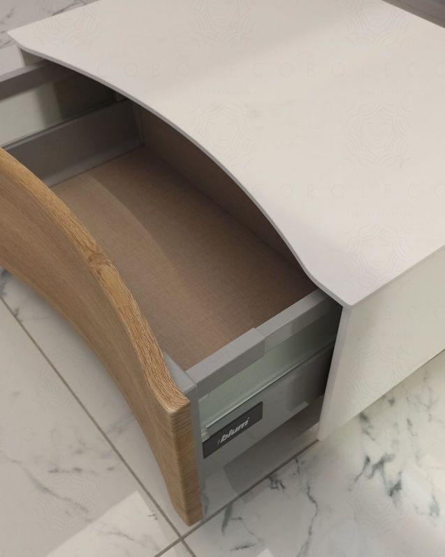 Cassettiera Olimpia 61 cm rovere naturale con top e ruote