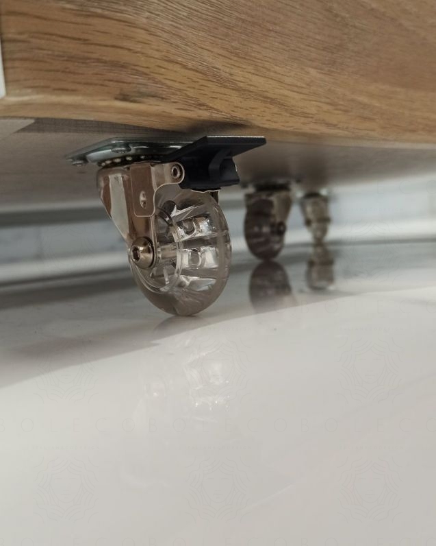 Cassettiera Olimpia 61 cm rovere naturale con top e ruote