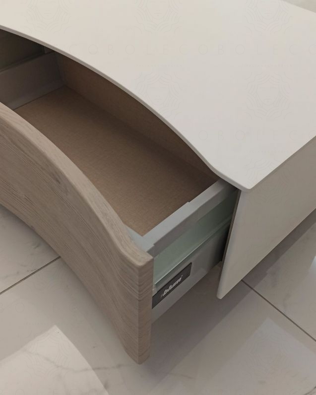 Cassettiera Olimpia 61 cm rovere grigio con top e ruote Cassettiera Olimpia 61 cm rovere grigio con top e ruote