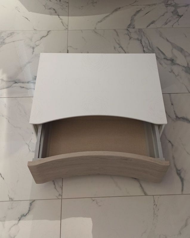 Cassettiera Olimpia 61 cm rovere grigio con top e ruote Cassettiera Olimpia 61 cm rovere grigio con top e ruote