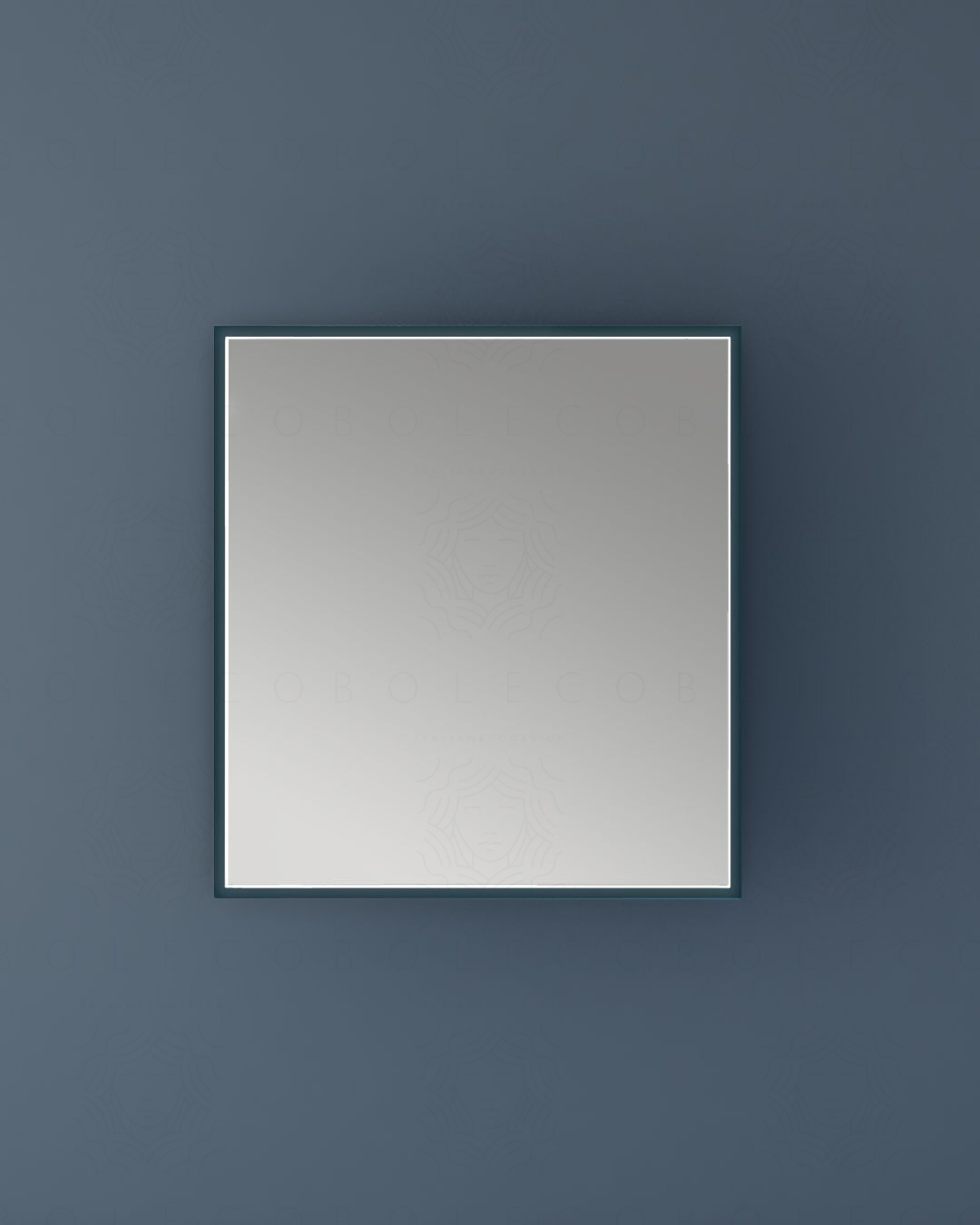Specchio led Alba con anti-appannamento 98 x 90 cm - blu avio Specchio led Alba con anti-appannamento 98 x 90 cm - blu avio