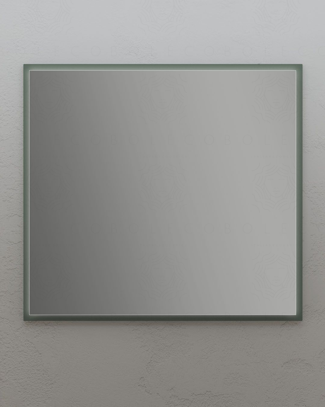 Specchio led Alba con anti-appannamento 98 x 90 cm - verde opaco Specchio led Alba con anti-appannamento 98 x 90 cm - verde opaco
