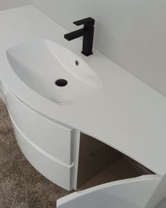 Mobile bagno sospeso Greta, curvo, cm.138
