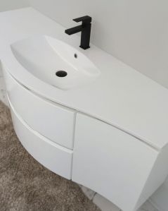 Mobile bagno sospeso Greta, curvo, cm.138