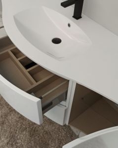 Mobile bagno sospeso Greta, curvo, cm.138