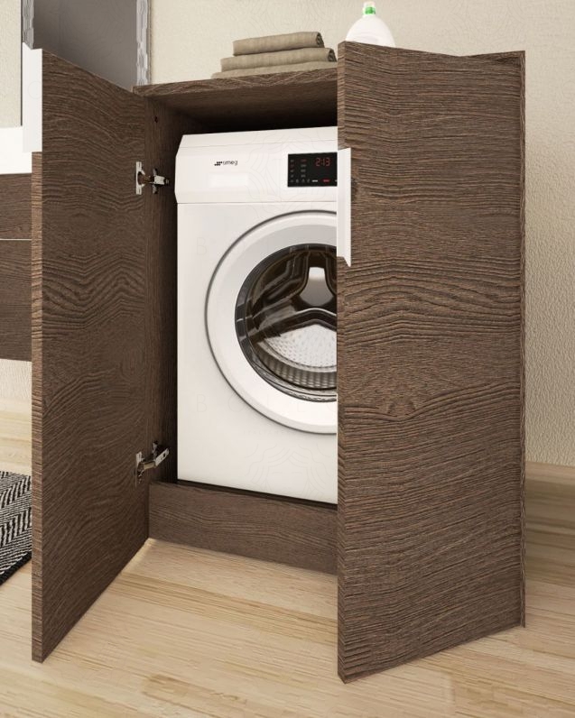 Colonna bagno porta lavatrice Diadema  rovere scuro cm.70x93