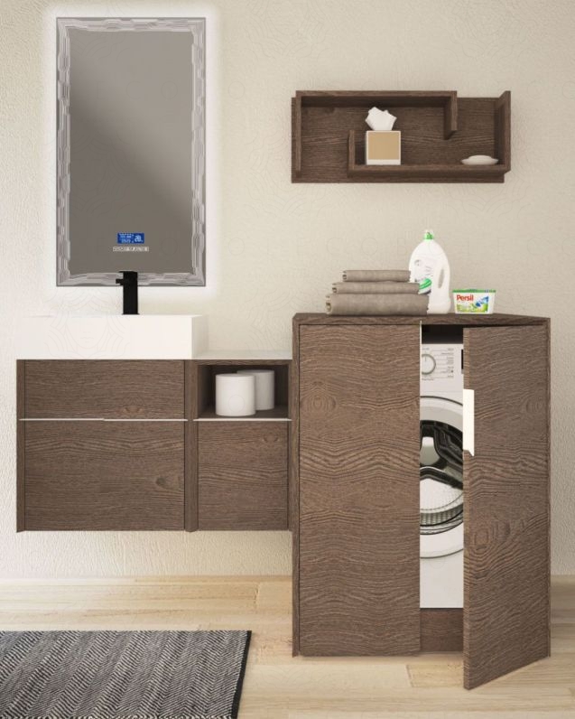 Colonna bagno porta lavatrice Diadema  rovere scuro cm.70x93