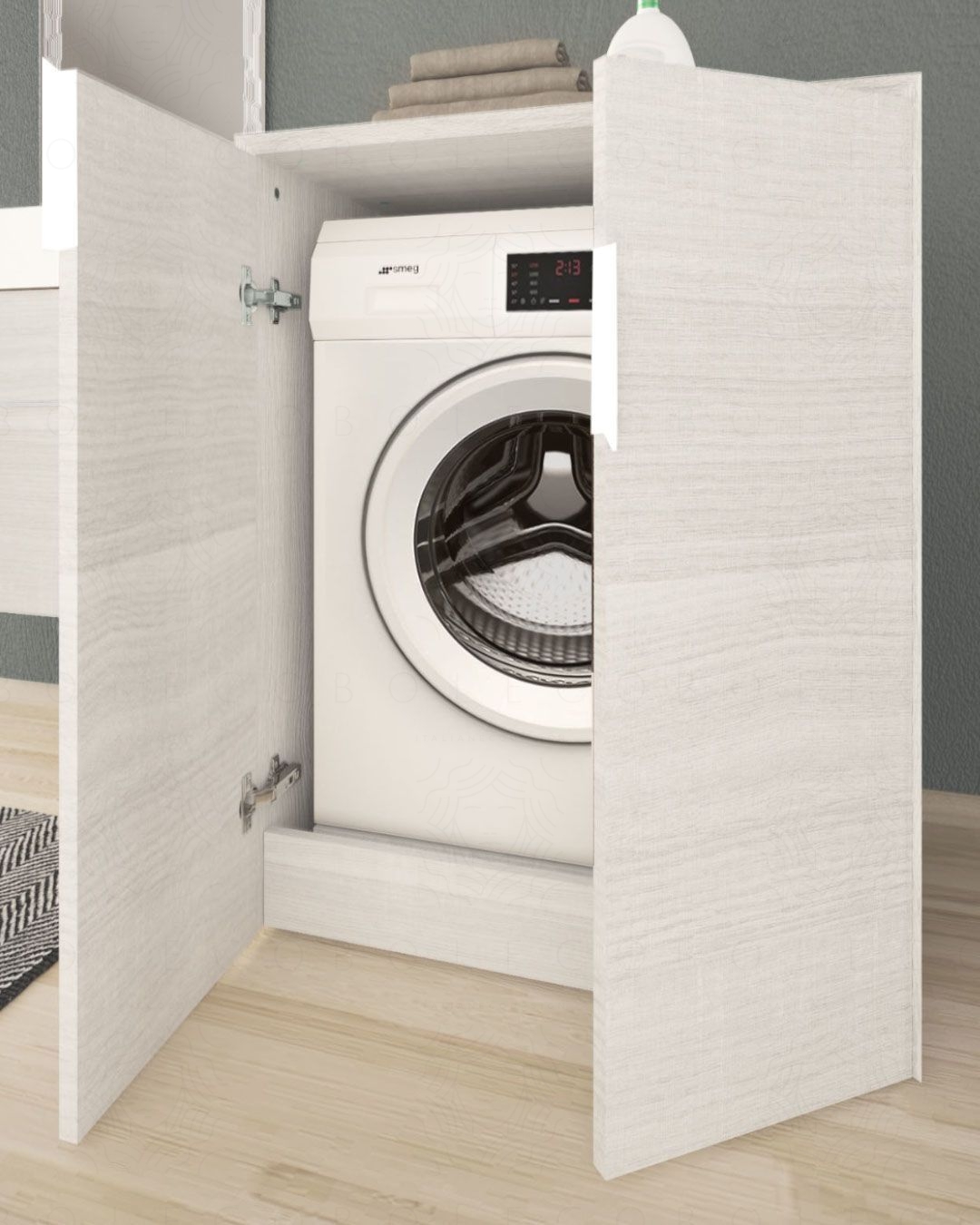Colonna bagno porta lavatrice Diadema rovere bianco cm.70x93 Colonna bagno porta lavatrice Diadema rovere bianco cm.70x93