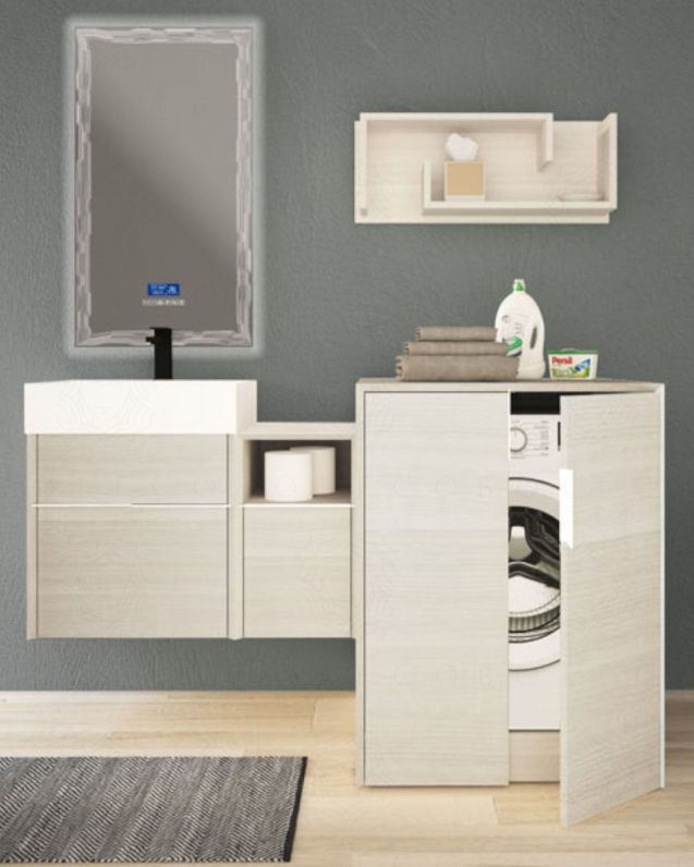 Colonna bagno porta lavatrice Diadema rovere bianco cm.70x93 Colonna bagno porta lavatrice Diadema rovere bianco cm.70x93
