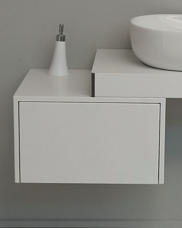 Cassettiera sospesa cm.50, push-pull bianco opaco Cassettiera sospesa cm.50, push-pull bianco opaco