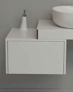 Cassettiera sospesa cm.50, push-pull bianco opaco