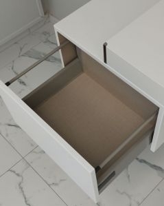 Cassettiera sospesa cm.50, push-pull bianco opaco