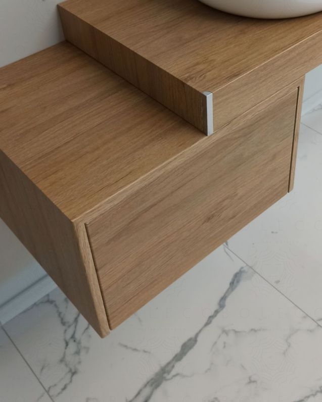 Cassettiera sospesa cm.50, push-pull rovere naturale