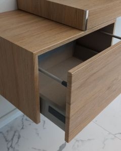 Cassettiera sospesa cm.50, push-pull rovere naturale