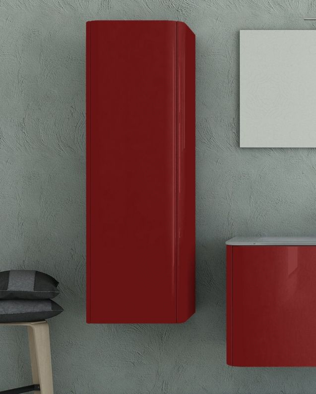 Colonna bagno 43x130 cm 1 anta - rosso corallo lucido