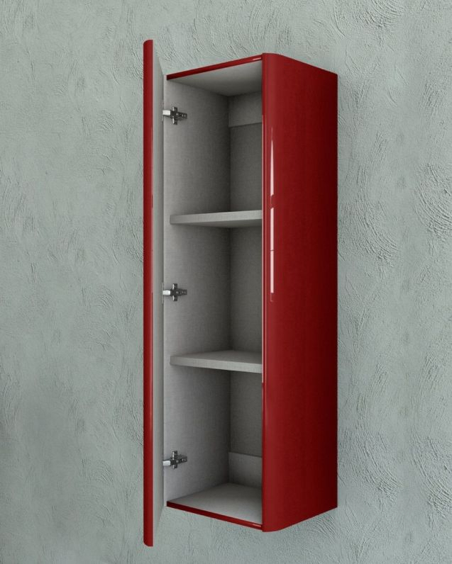 Colonna bagno 43x130 cm 1 anta - rosso corallo lucido