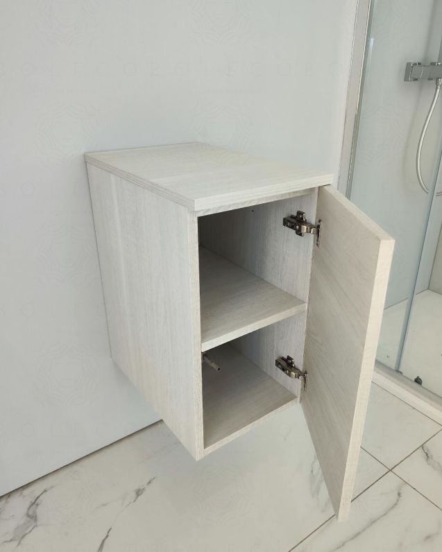 Cassettiera bagno sospesa cm 30x55 rovere bianco