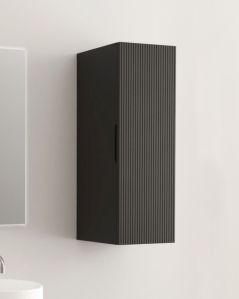Colonna bagno cm 35x100 nero opaco con frontale cannettato