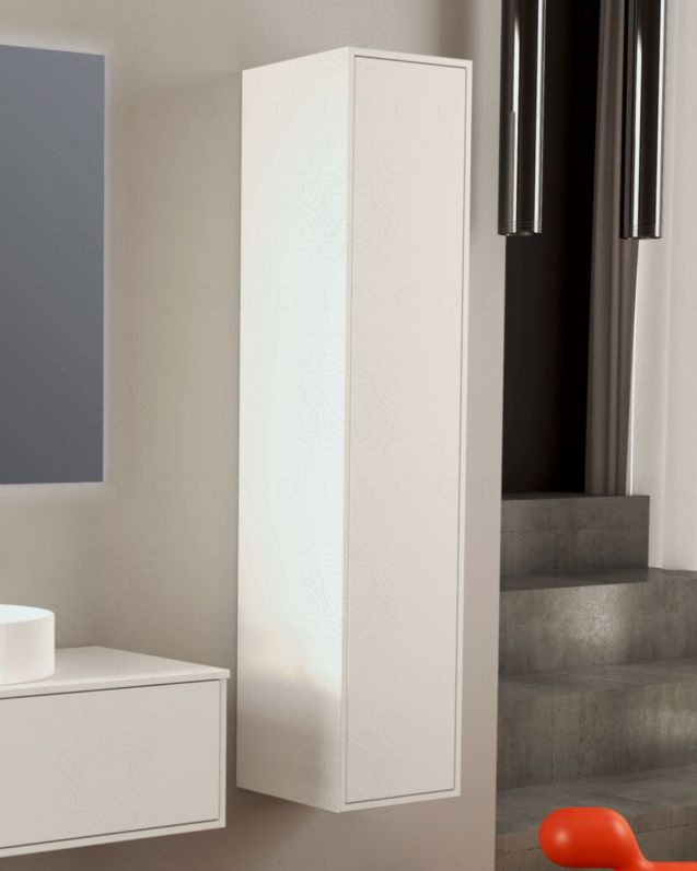 Colonna bagno Prisma cm 35x160 bianco opaco con apertura push