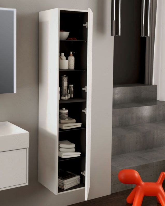 Colonna bagno Prisma cm 35x160 bianco opaco con apertura push Colonna bagno Prisma cm 35x160 bianco opaco con apertura push
