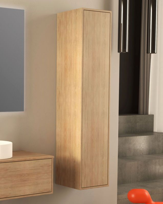 Colonna bagno Prisma cm 35x160 rovere naturale con apertura push