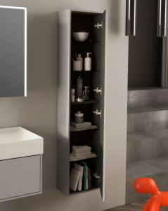 Colonna bagno Prisma cm 35x160 grigio medio  con apertura push – profonda 20 cm