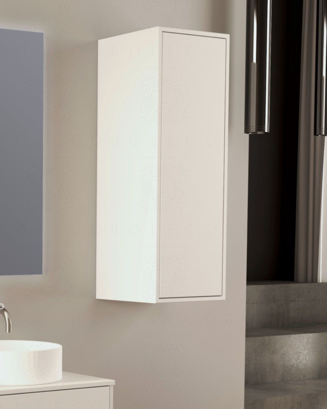 Colonna bagno Prisma cm 35x100 bianco opaco con apertura push – profonda 35 cm Colonna bagno Prisma cm 35x100 bianco opaco con apertura push – profonda 35 cm