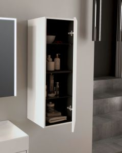 Colonna bagno Prisma cm 35x100 bianco opaco  con apertura push – profonda 35 cm
